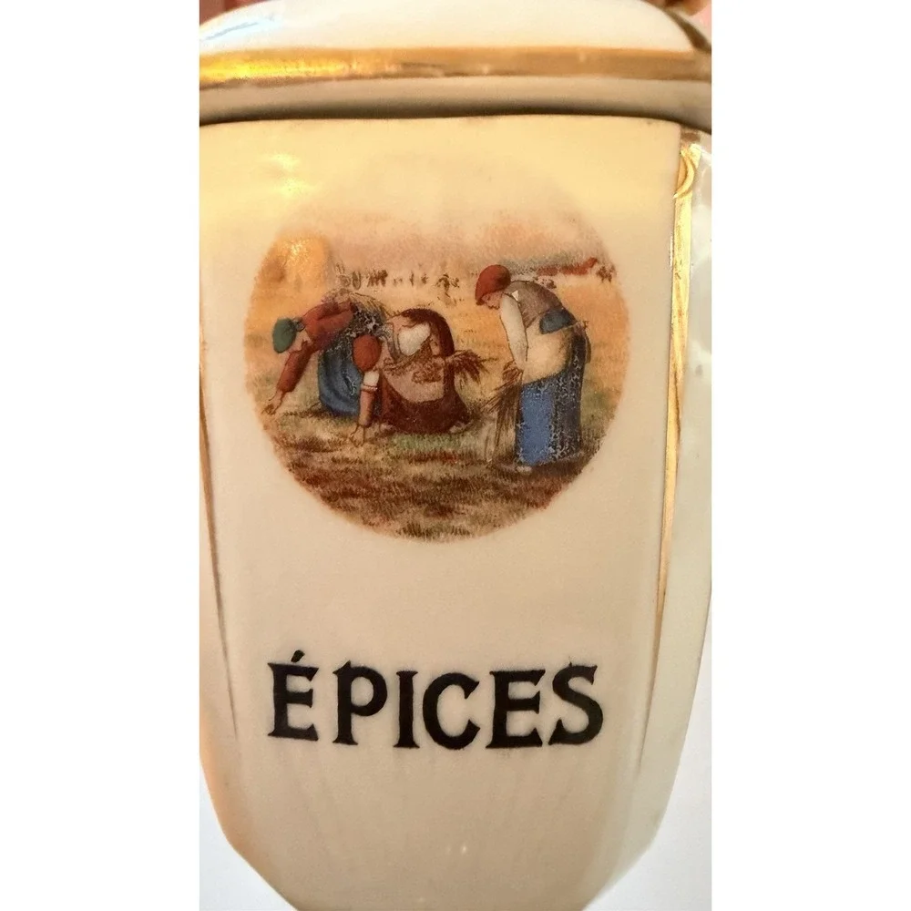 Antique Limoges French Porcelain Canisters with Lid 
